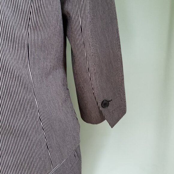 2 Pc JESSICA Cotton Bermuda Shorts Pedal Pusher Pinstripe Suit - Picture 3 of 10